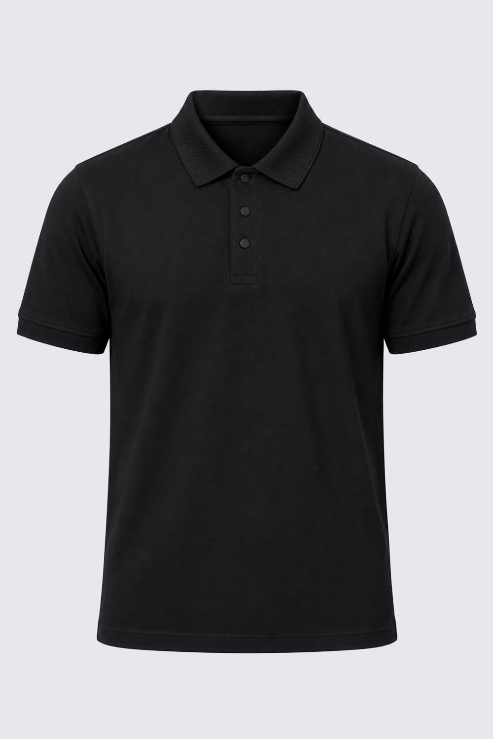 Mens Black Cotton Blend Regular Fit Polo T-Shirt - Image 7