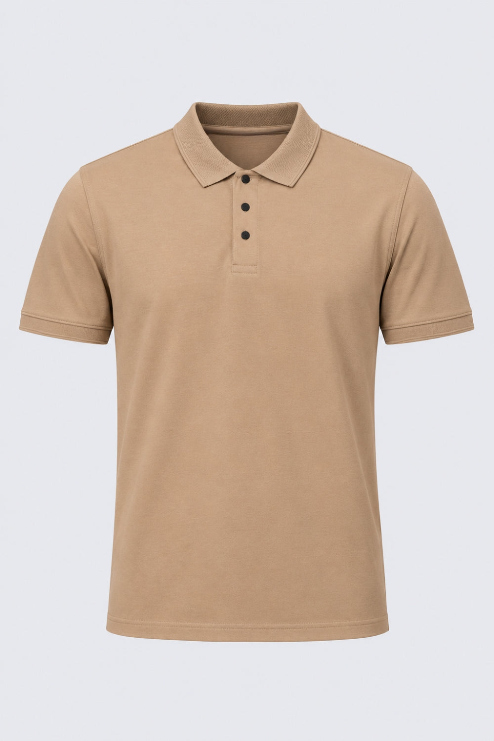 Mens Beige Cotton Blend Regular Fit Polo T-Shirt - Image 7