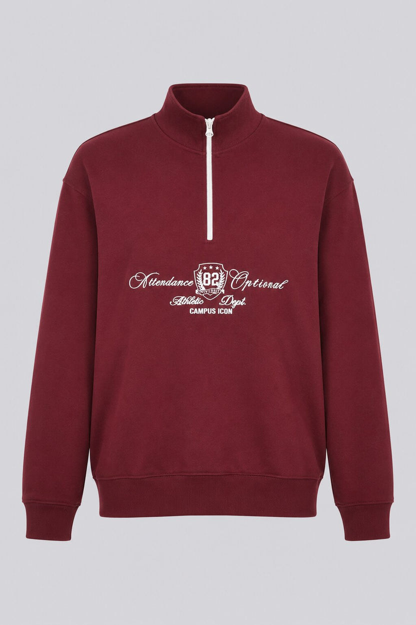 Mens Maroon Cotton Blend Regular Fit Sweatshirt - Image 7
