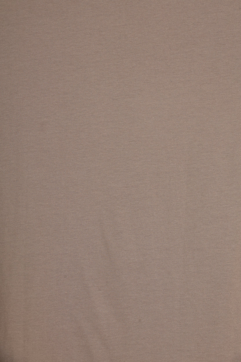 Mens Beige Cotton Regular Fit T-Shirt - Image 8