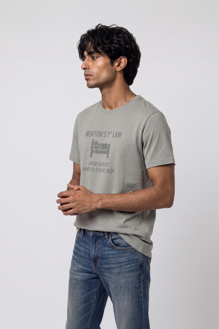 Mens Green Cotton Regular Fit T-Shirt - Image 4