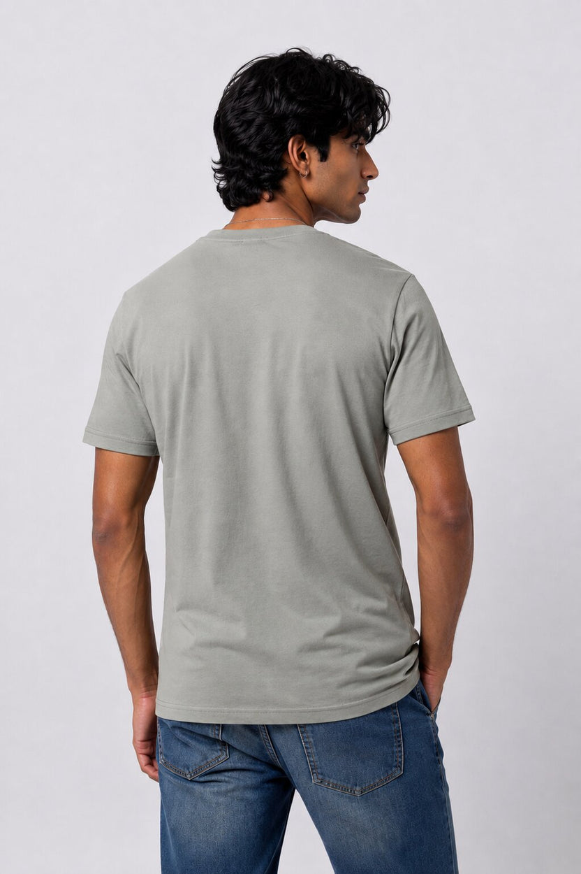 Mens Green Cotton Regular Fit T-Shirt - Image 5