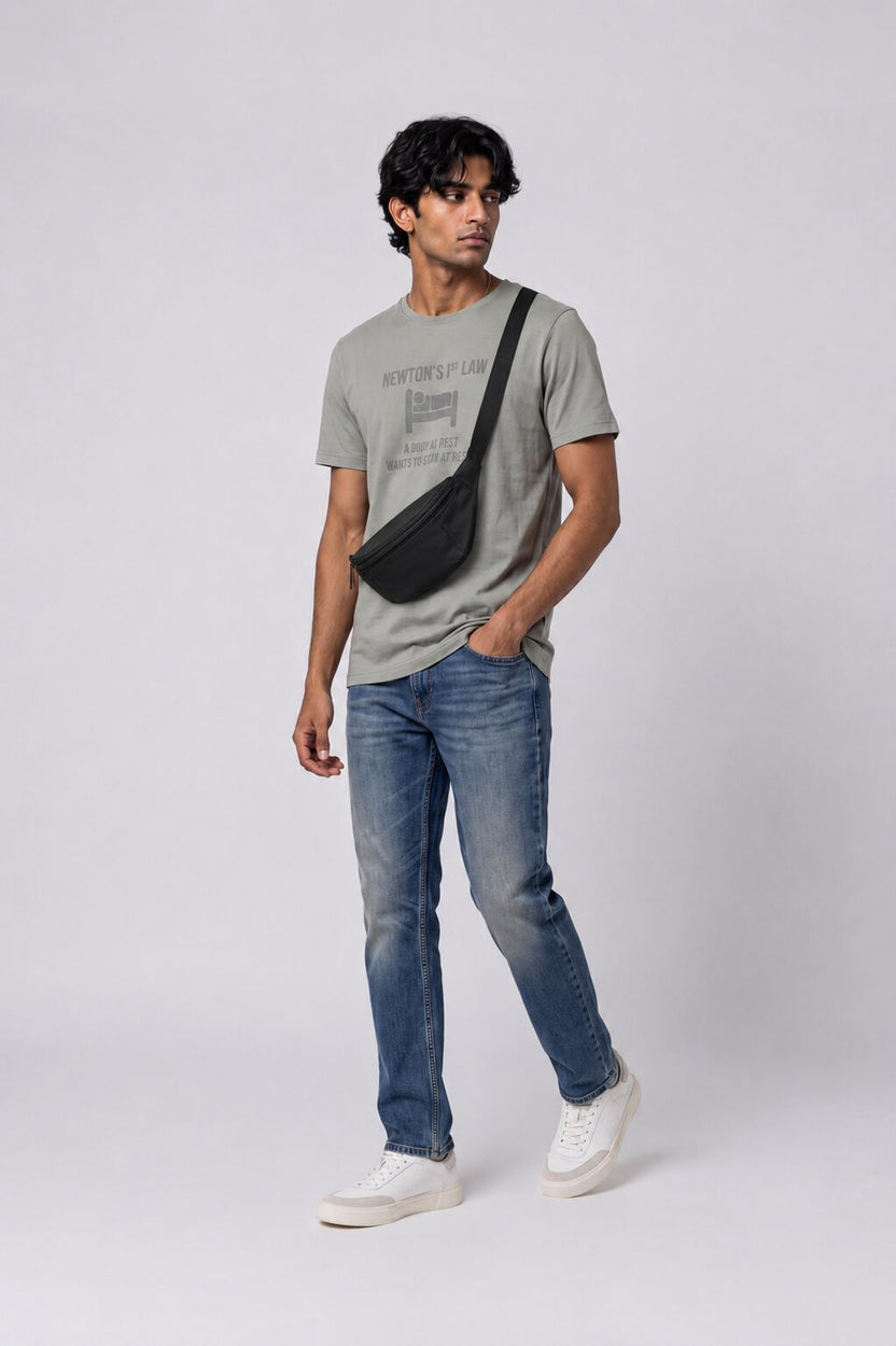 Mens Green Cotton Regular Fit T-Shirt - Image 6