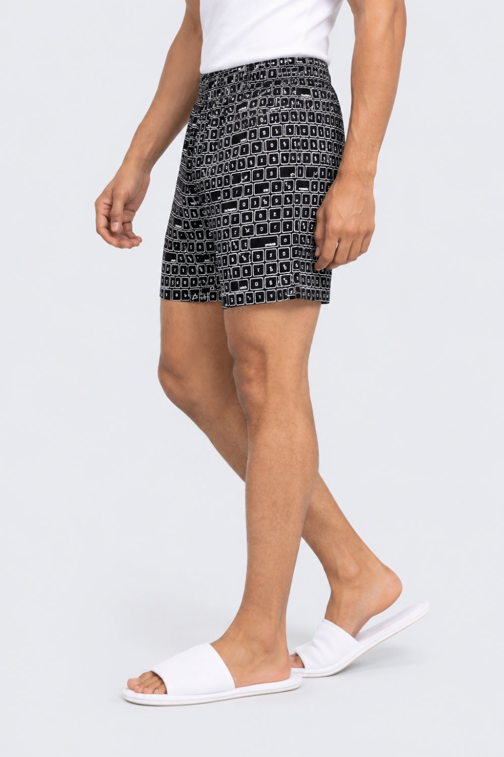 Mens Black Geometric Printed Boxer - Image 4