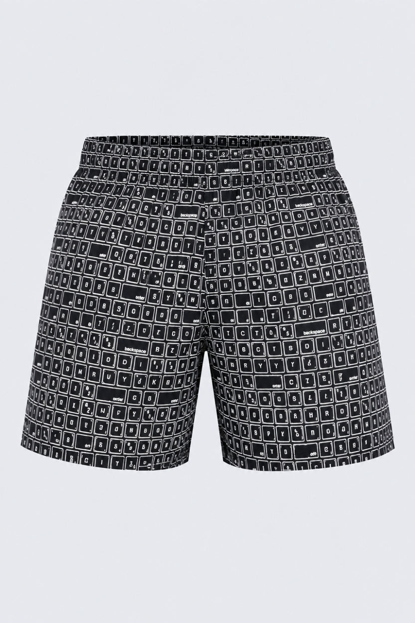 Mens Black Geometric Printed Boxer - Image 7