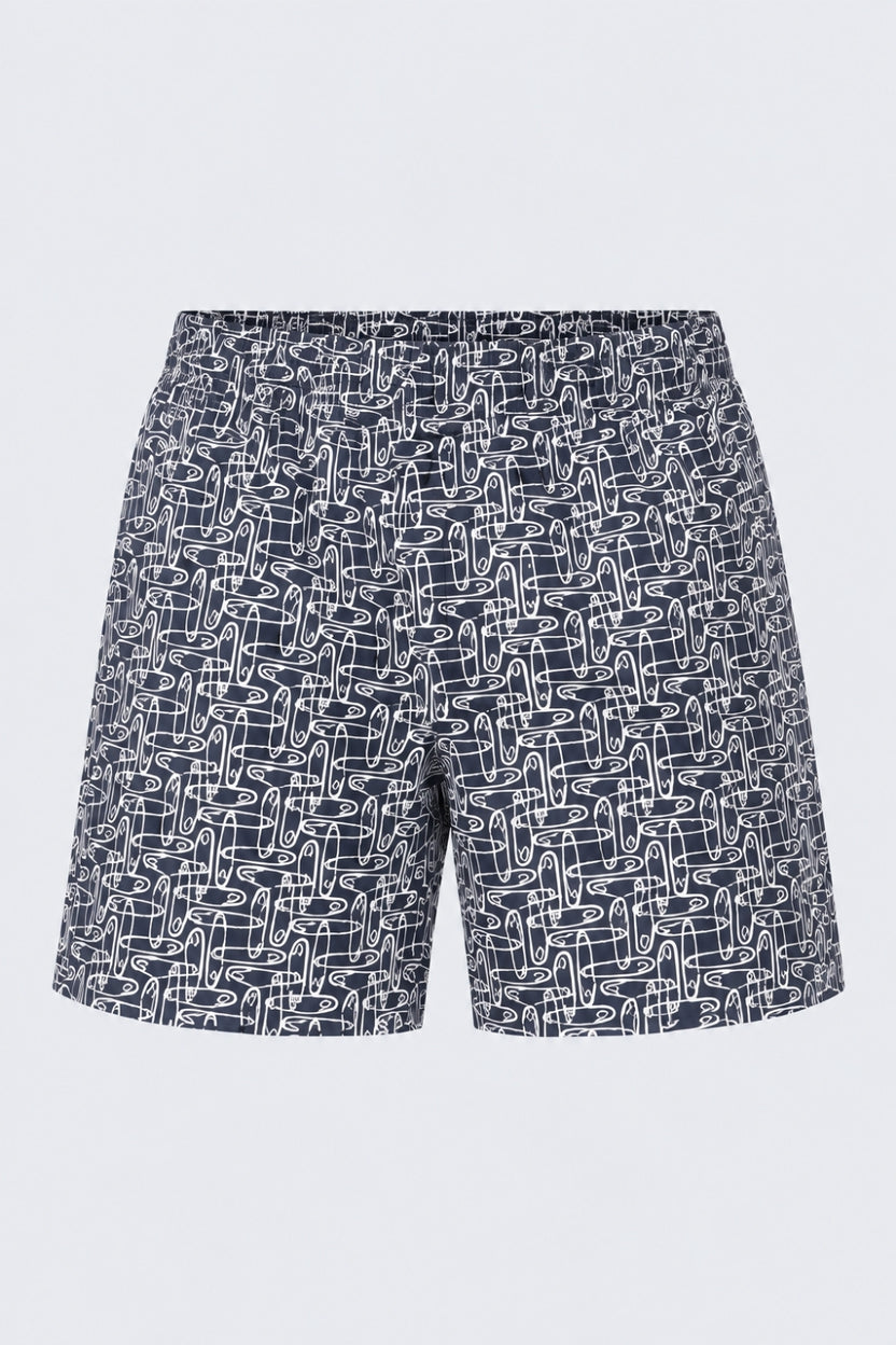 Mens Regular Fit Navy All Over Printed Boxer - Image 7