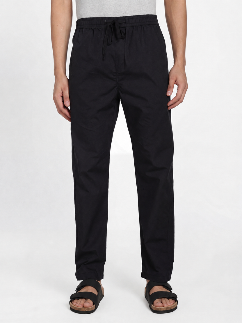 Mens Regular Fit Black Solid Pyjama - Image 2
