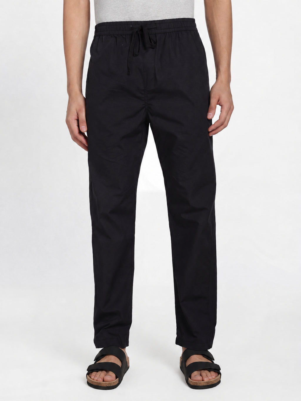 Mens Regular Fit Black Solid Pyjama - Image 2