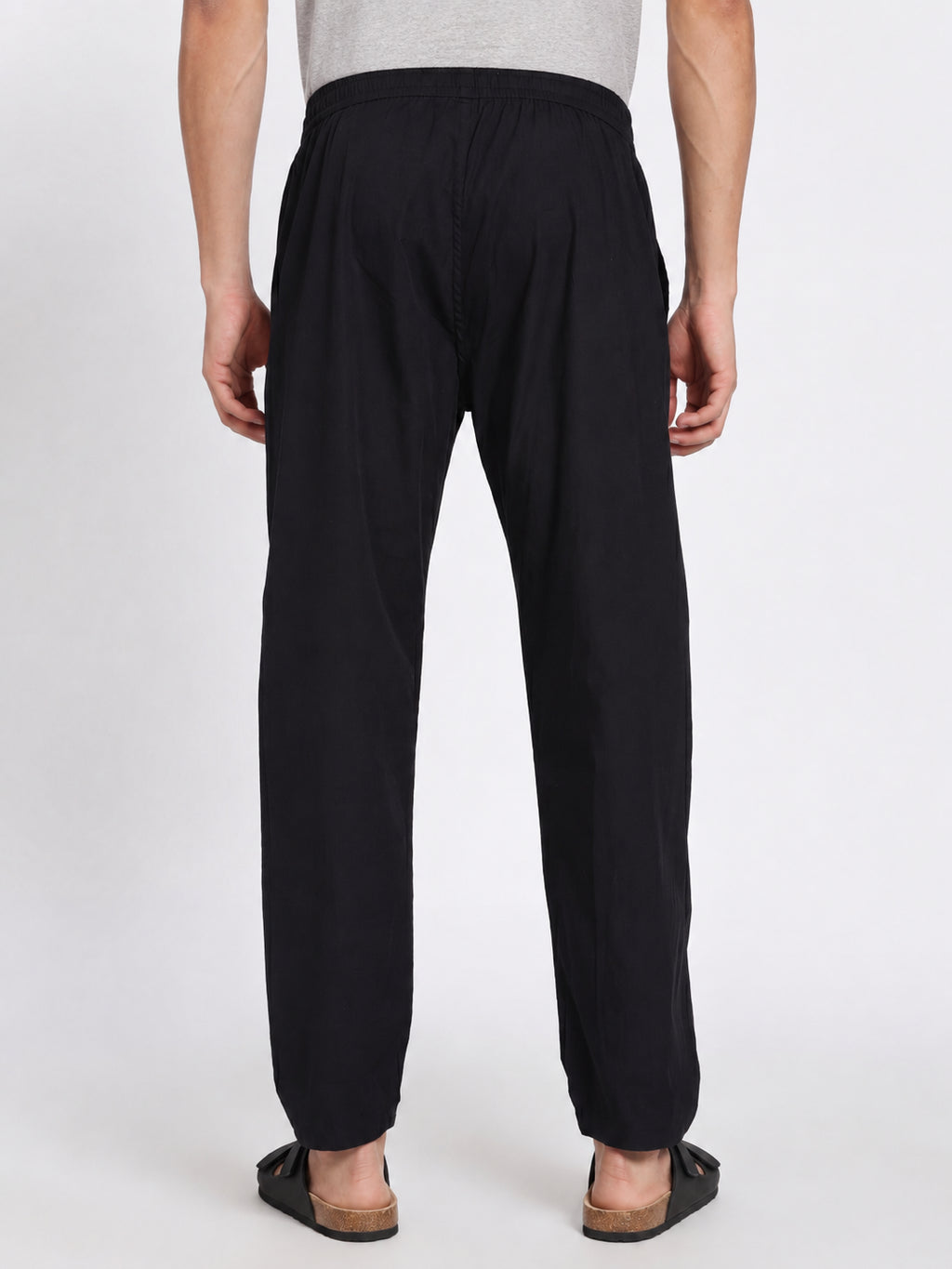Mens Regular Fit Black Solid Pyjama - Image 5