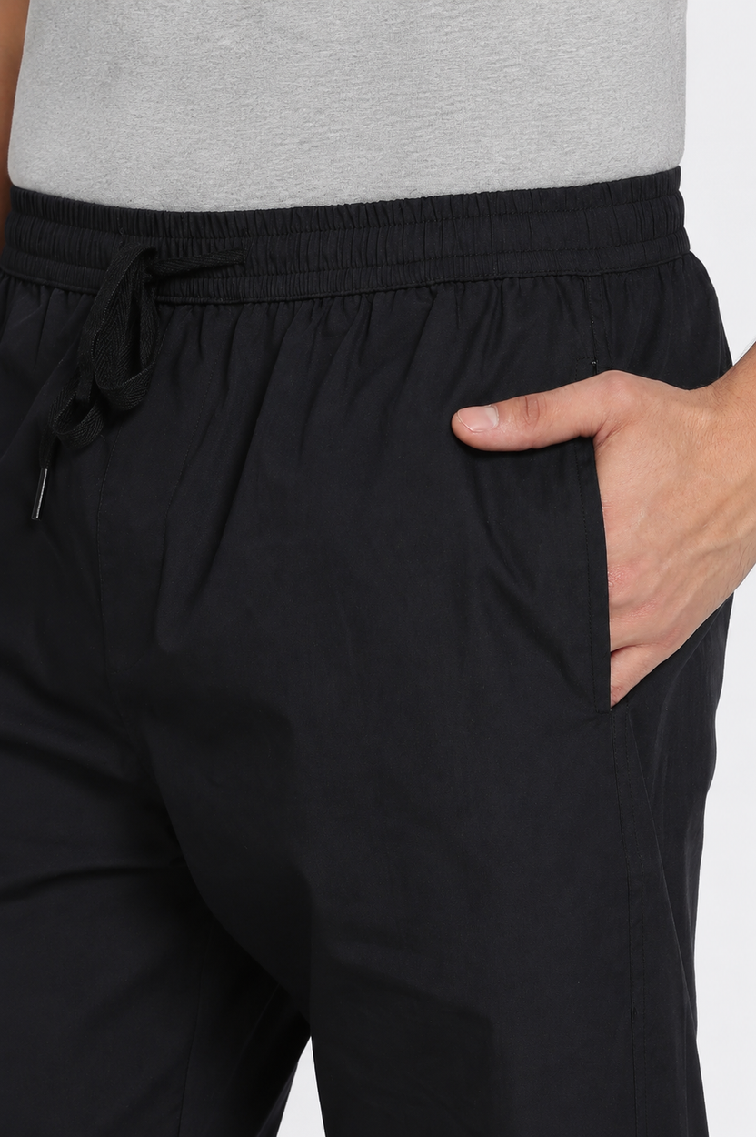 Mens Regular Fit Black Solid Pyjama - Image 7