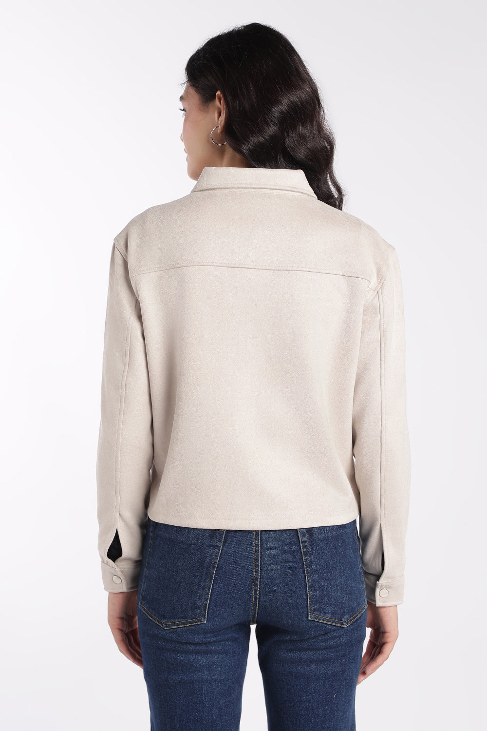 Womens Off White Boxy Fit Utility Pocket Jacket - Image 5