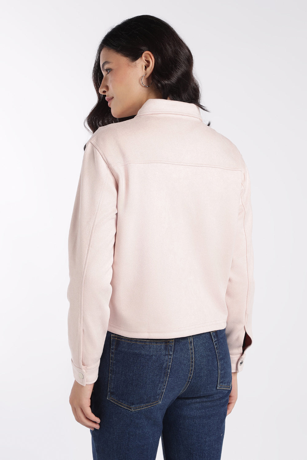 Womens Pink Boxy Fit Utility Pocket Jacket - Image 5
