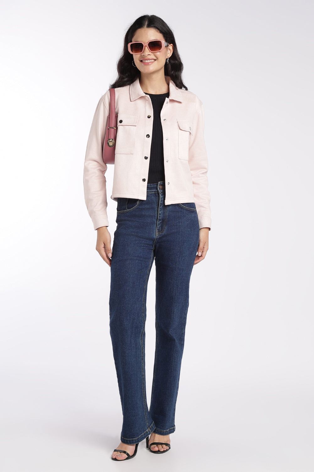 Womens Pink Boxy Fit Utility Pocket Jacket - Image 6