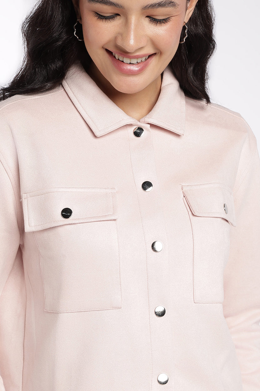Womens Pink Boxy Fit Utility Pocket Jacket - Image 7