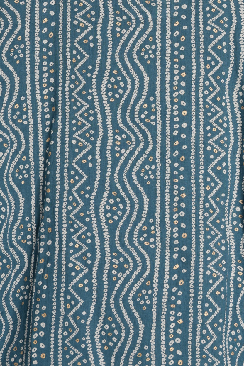 Womens Regular Fit Blue Bandhani Tunic - Image 8