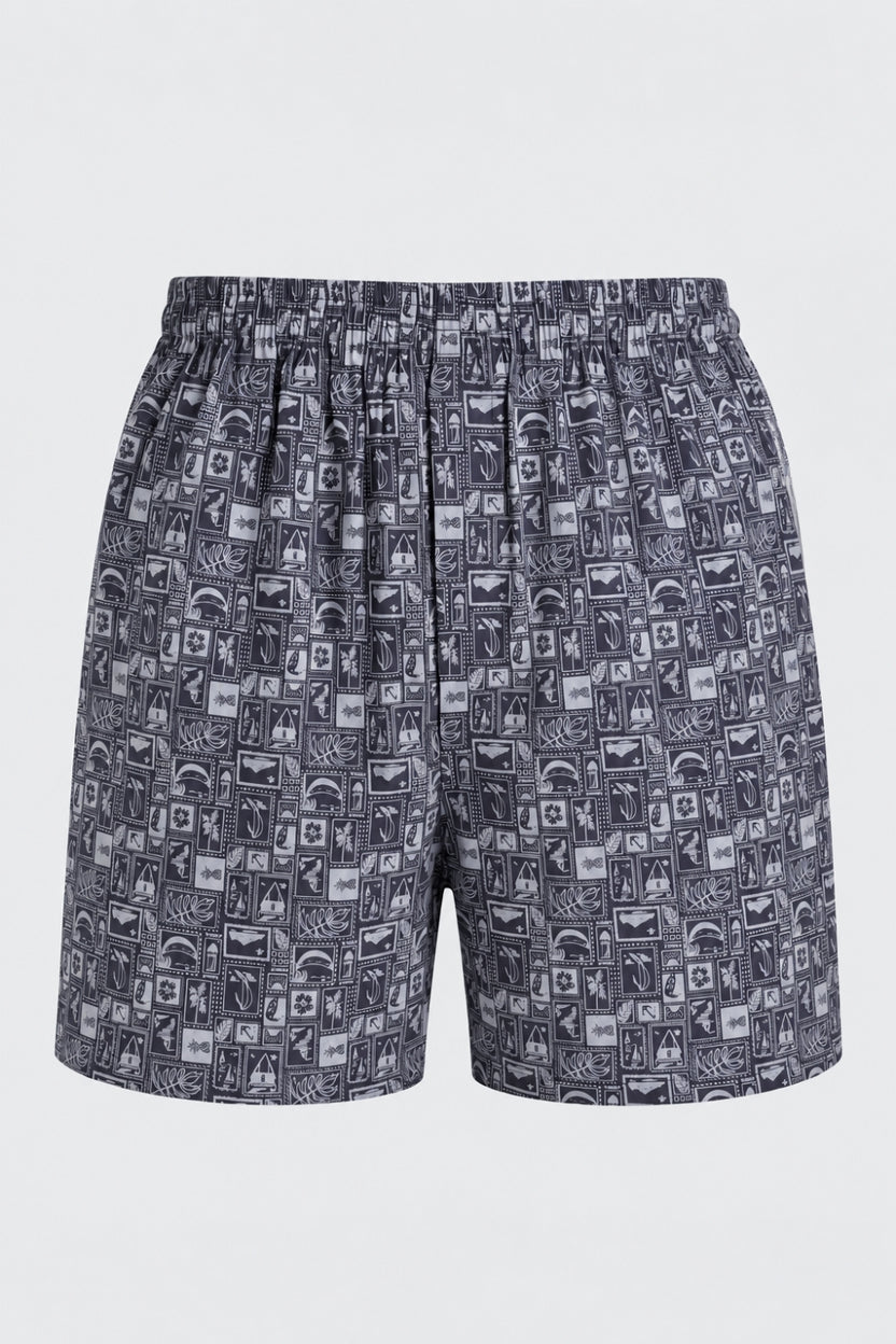 Mens Navy Graphic Print Boxer - Image 7