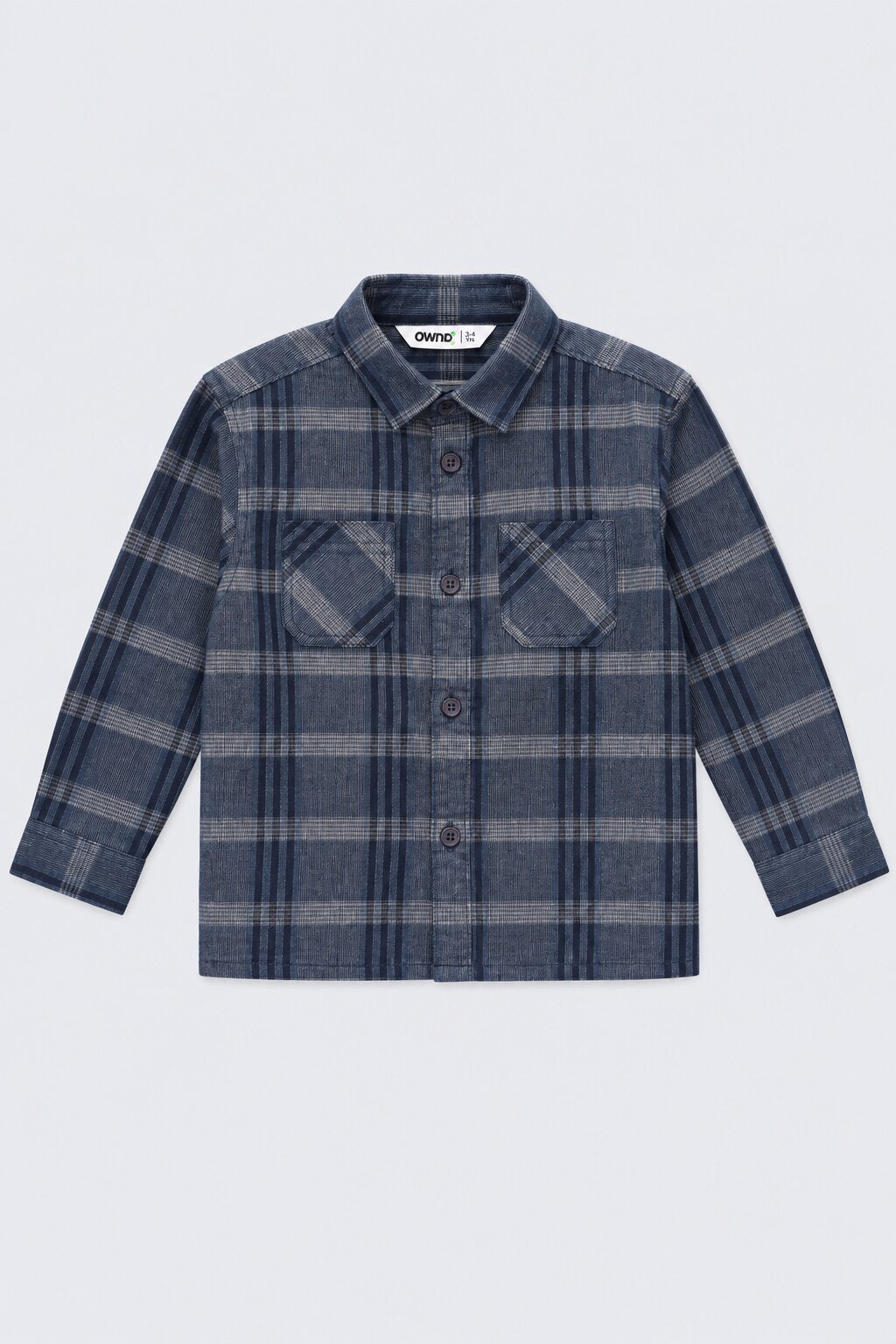 Boys Navy Checked Casual Cotton Shirt - Image 2