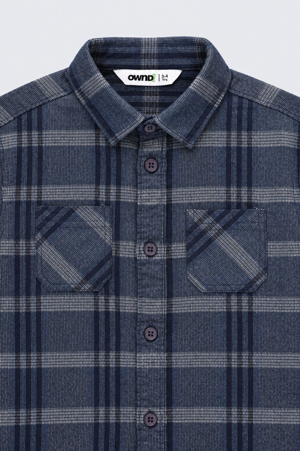Boys Navy Checked Casual Cotton Shirt - Image 6