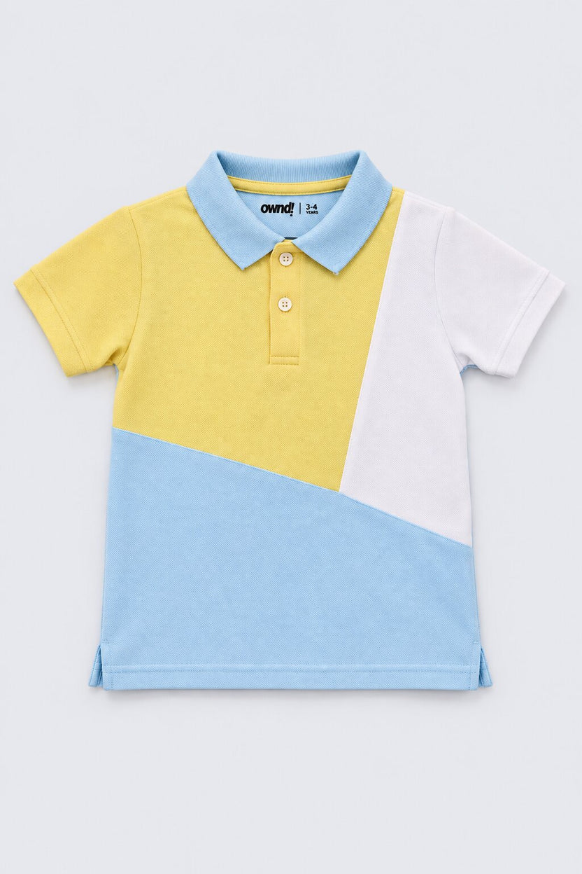 Boys Colorblock Polo Collar T-Shirt - Image 2