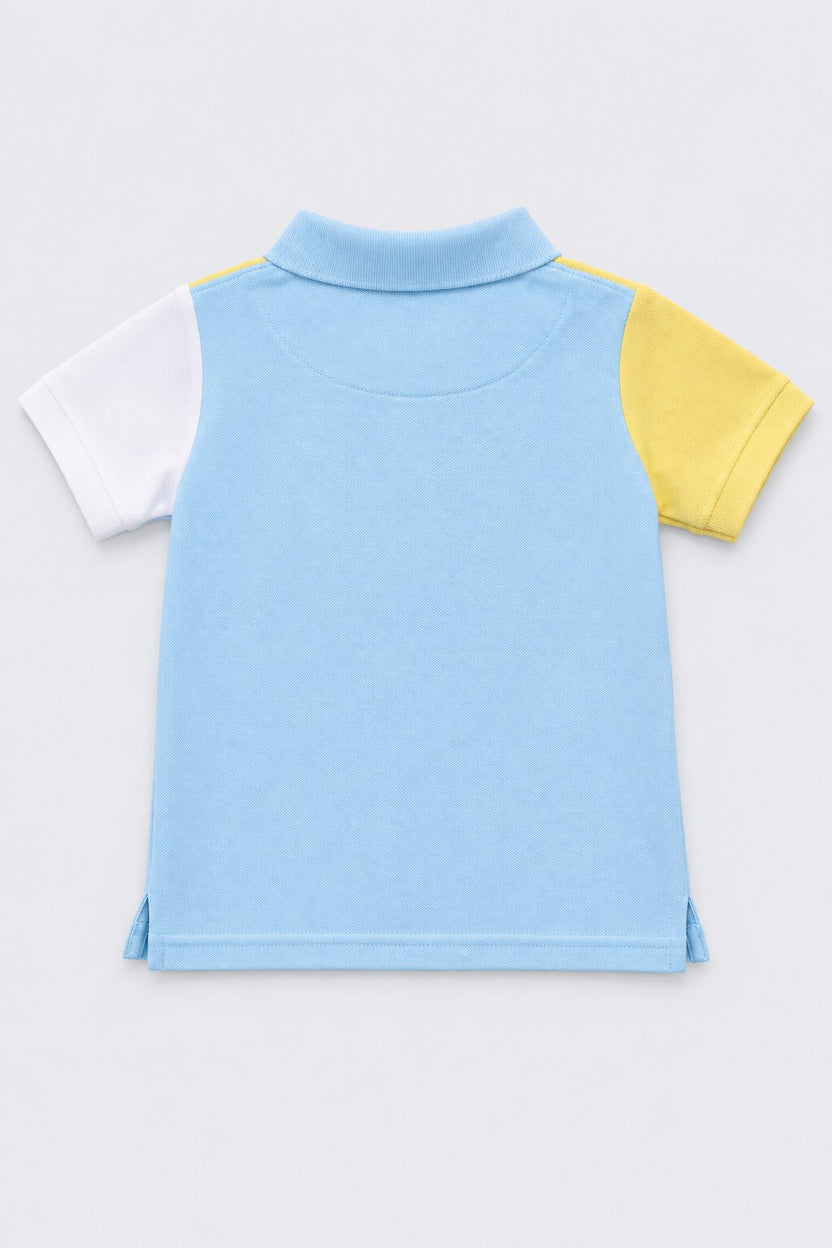 Boys Colorblock Polo Collar T-Shirt - Image 3