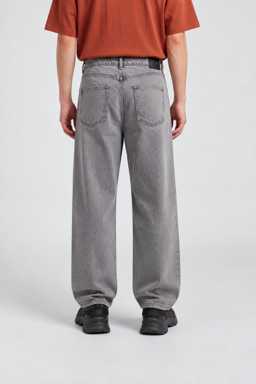 Mens Baggy Fit Charcoal Solid Jeans - Image 5