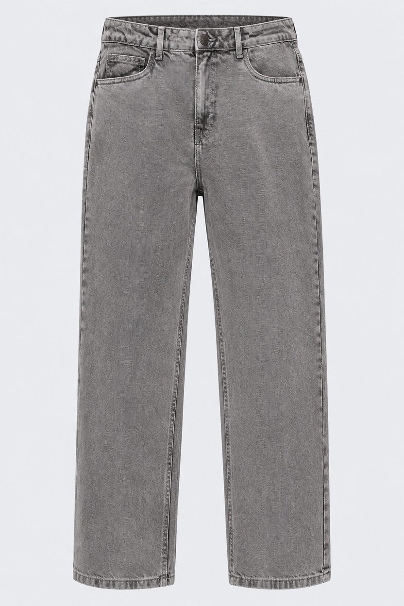Mens Baggy Fit Charcoal Solid Jeans - Image 7