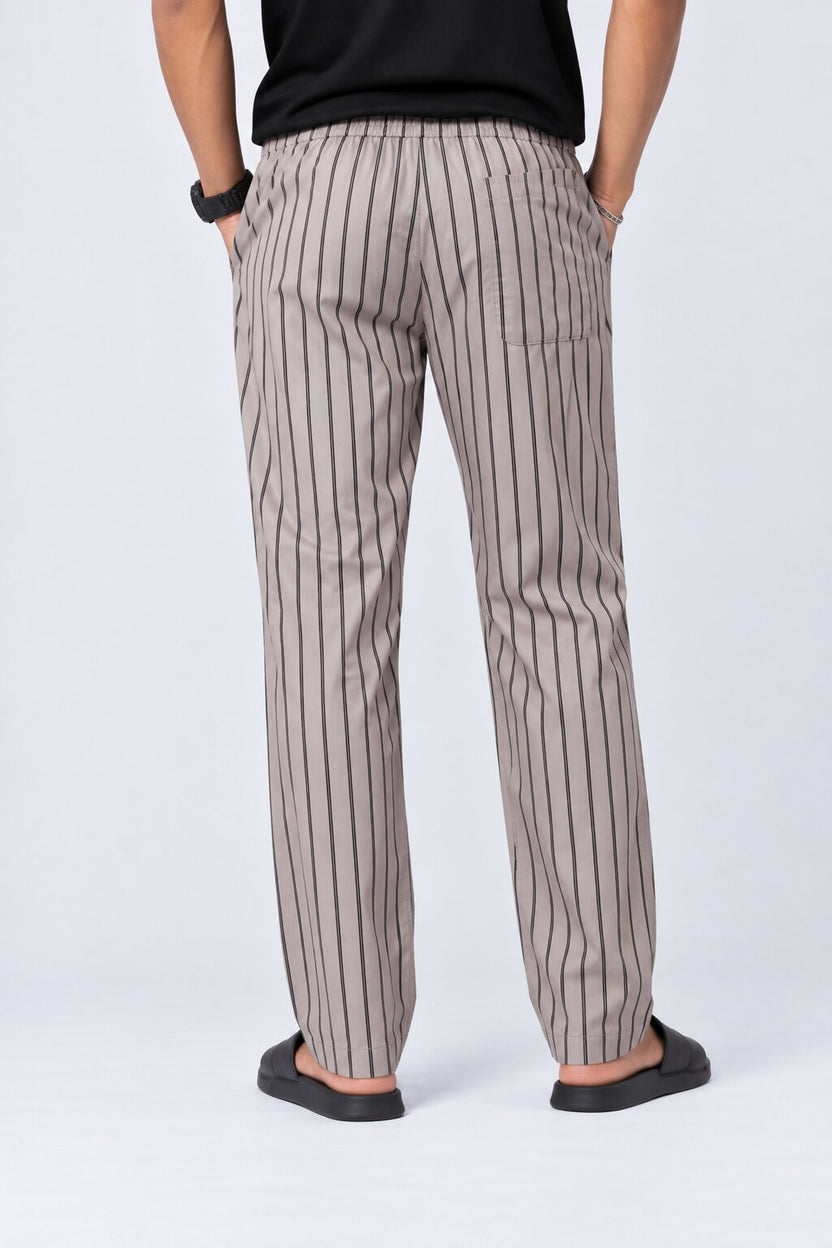 Mens Regular Fit Grey Pinstripe Print Pyjama - Image 5