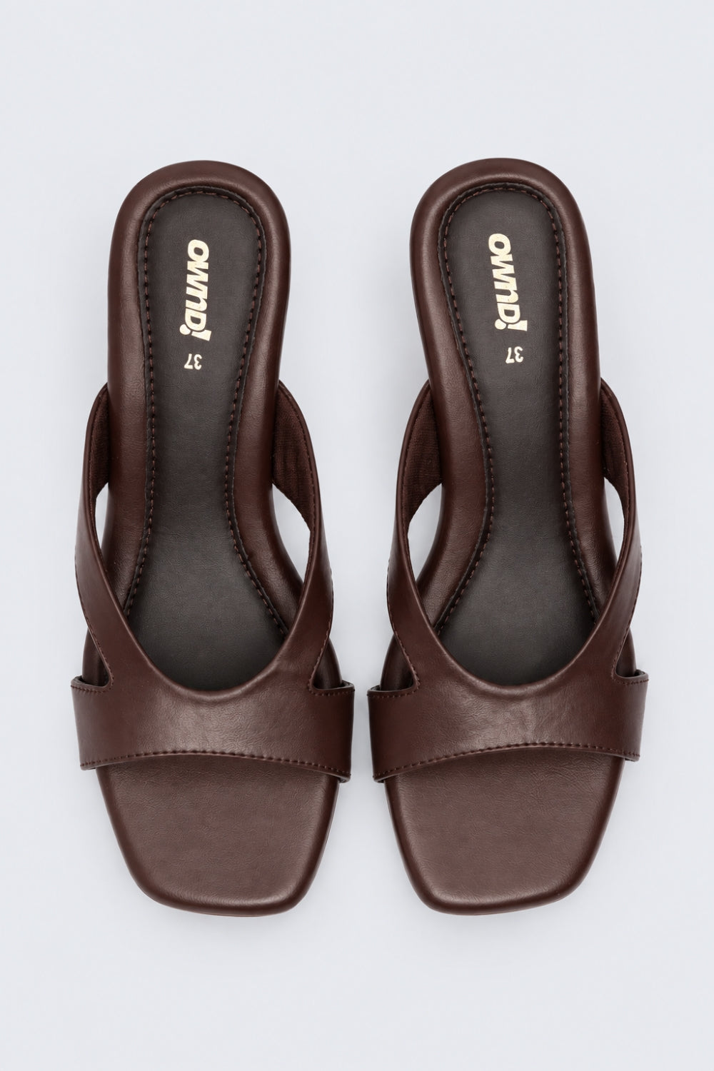 Womens Solid Brown Block Heels - Image 4