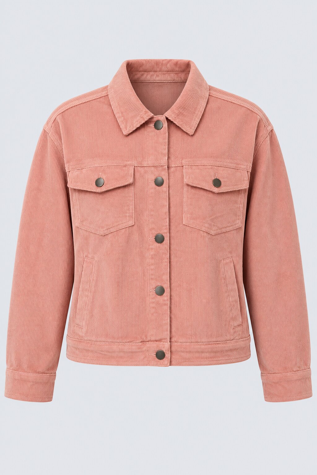Womens Regular Fit Pink Corduroy Jacket - Image 7