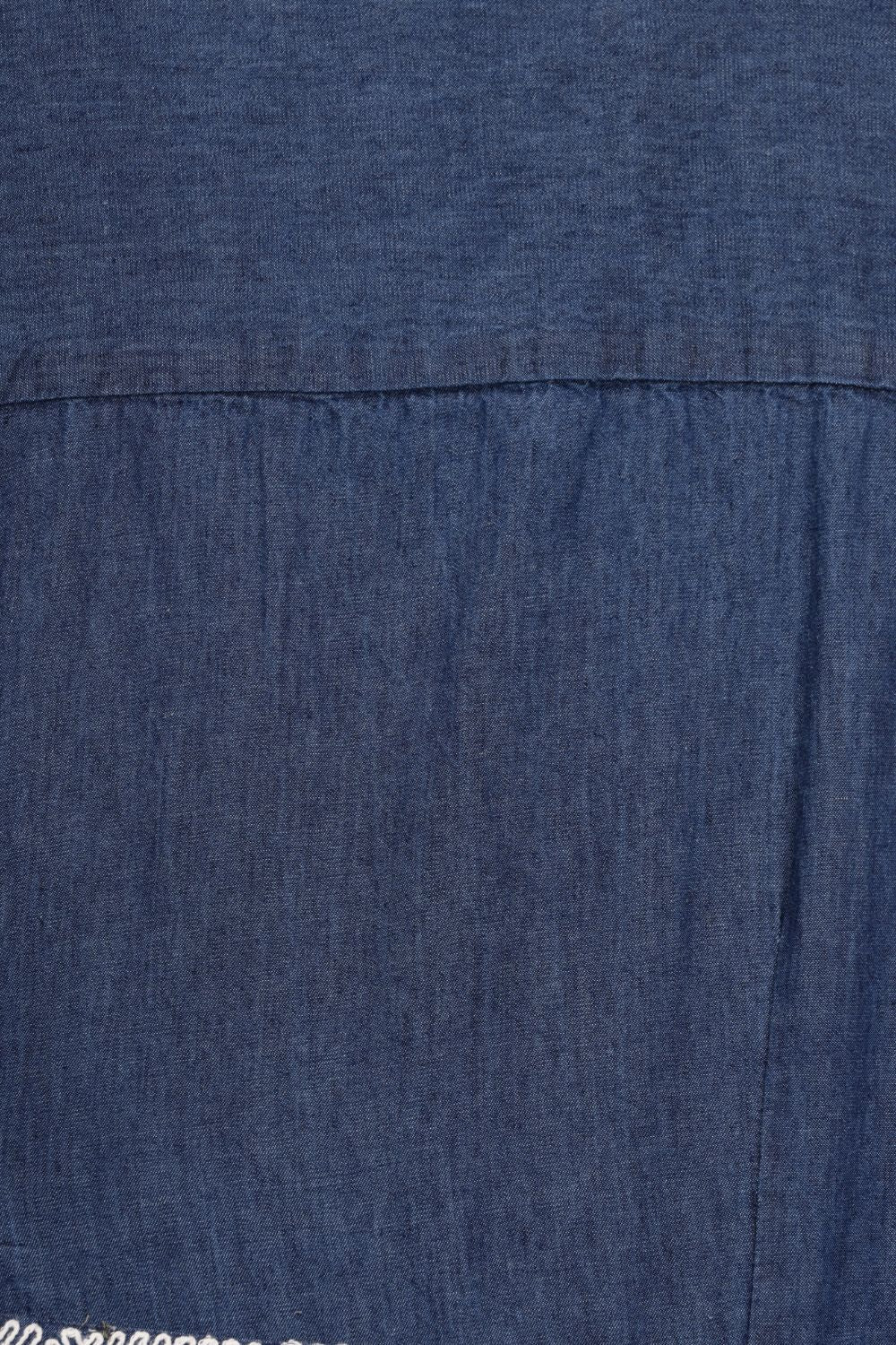 Womens Blue Belted Denim Flared Shirt Dress - Image 8