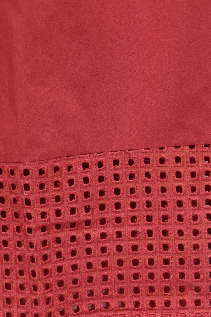 Womens Red Cutwork Hem Wide Leg Pant - Image 8