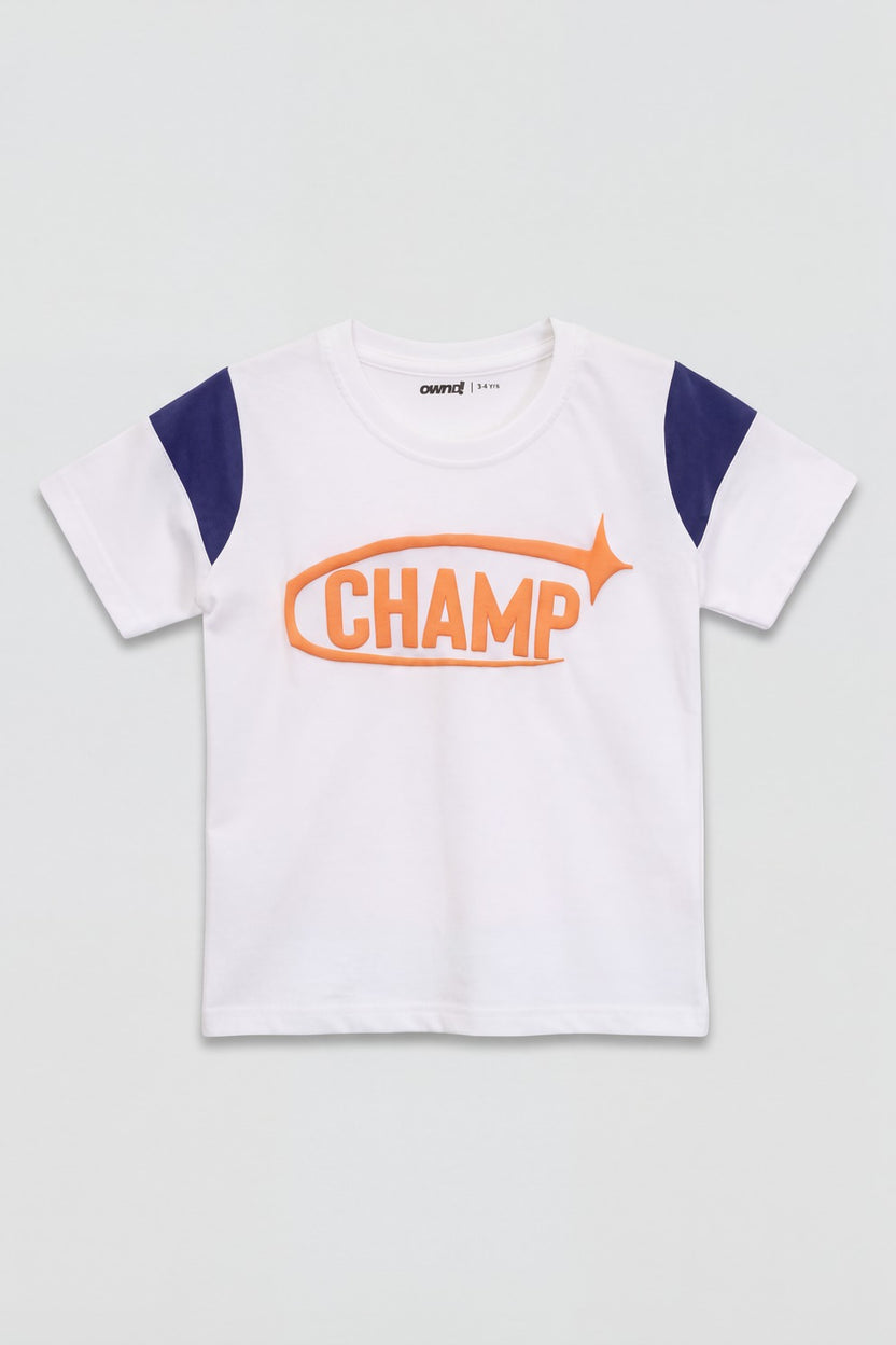 Boys White Regular Fit Graphic Printed Co-ord Set - Image 2