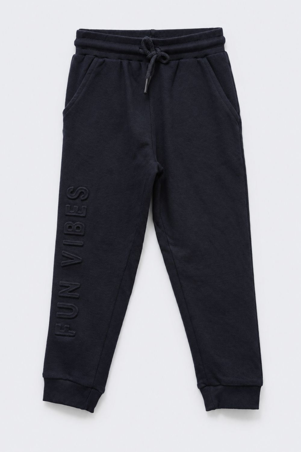 Boys Navy Regular Fit Typography Print Jogger - Image 2
