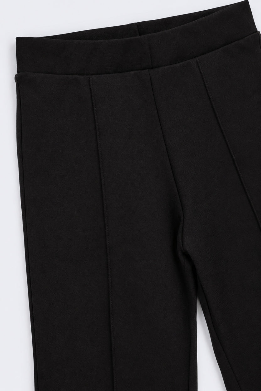 Girls Black Flared Solid Pant - Image 6