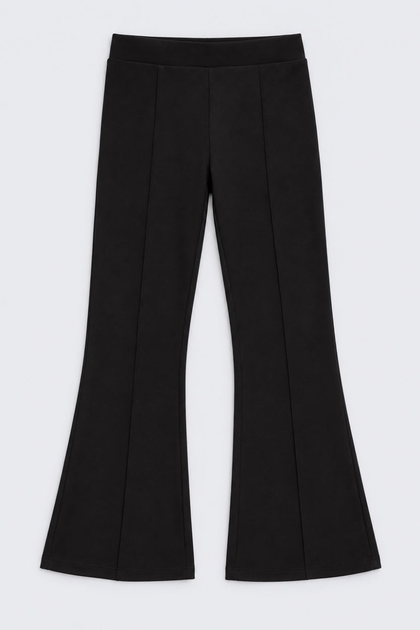 Tweens Girls Black Flared Solid Pant - Image 2