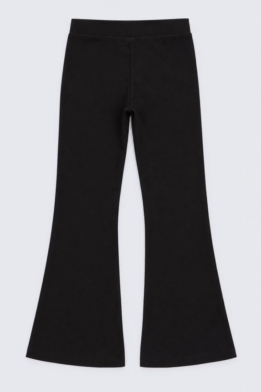 Tweens Girls Black Flared Solid Pant - Image 3