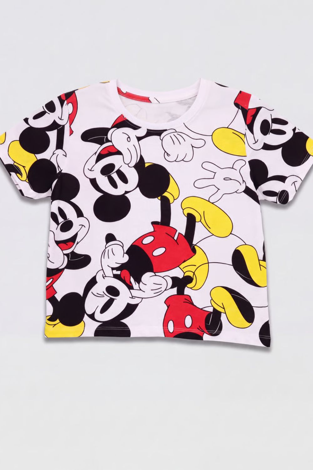 Tweens Girls White Mickey Mouse Night Suit Set - Image 2