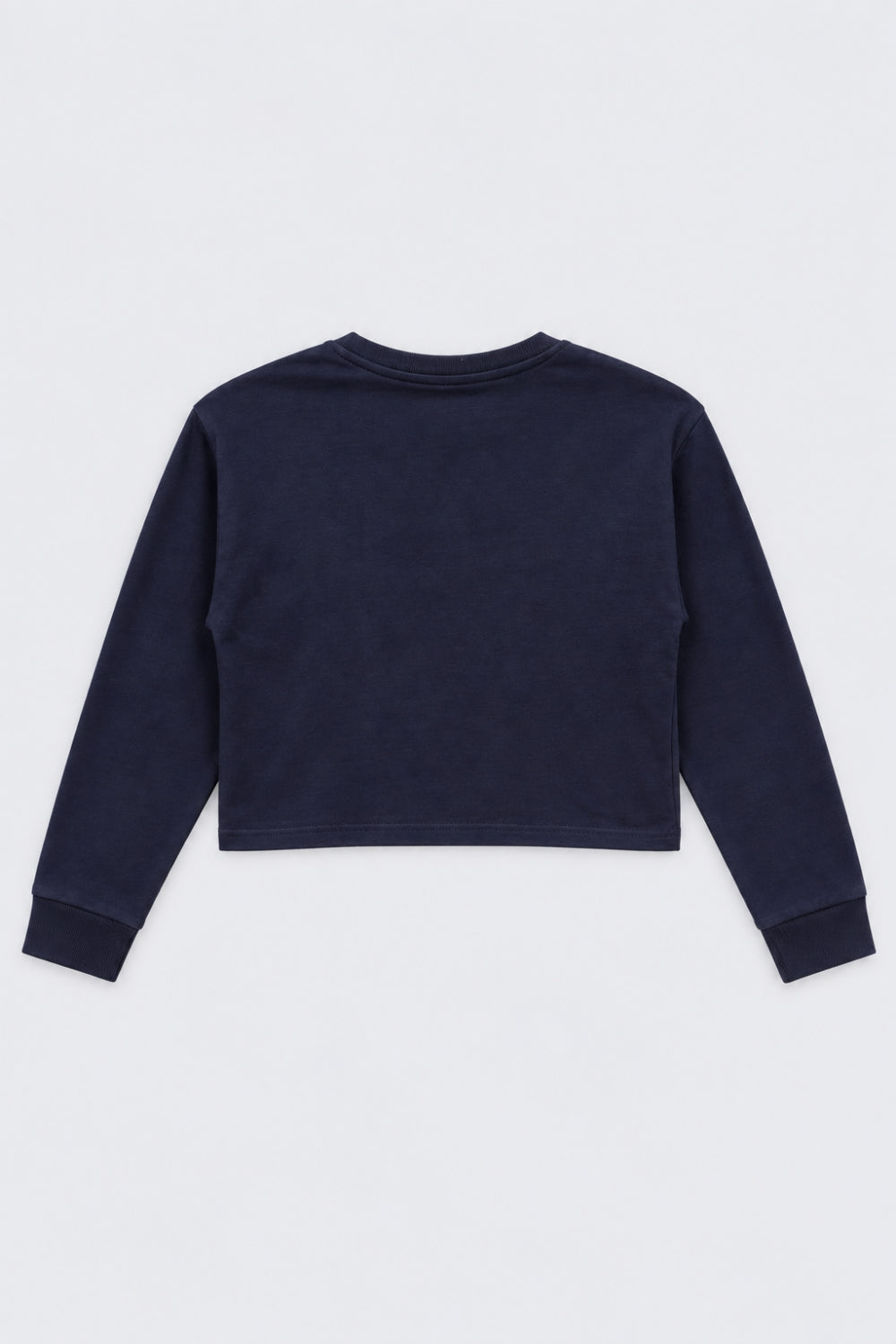 Tweens Girls Navy Cherry Graphic Crop Sweatshirt - Image 3