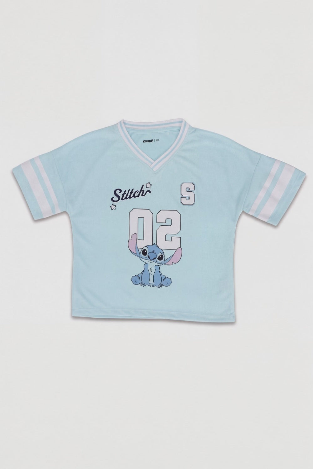 Tweens Girls Light Blue Stitch Graphic T-Shirt - Image 2