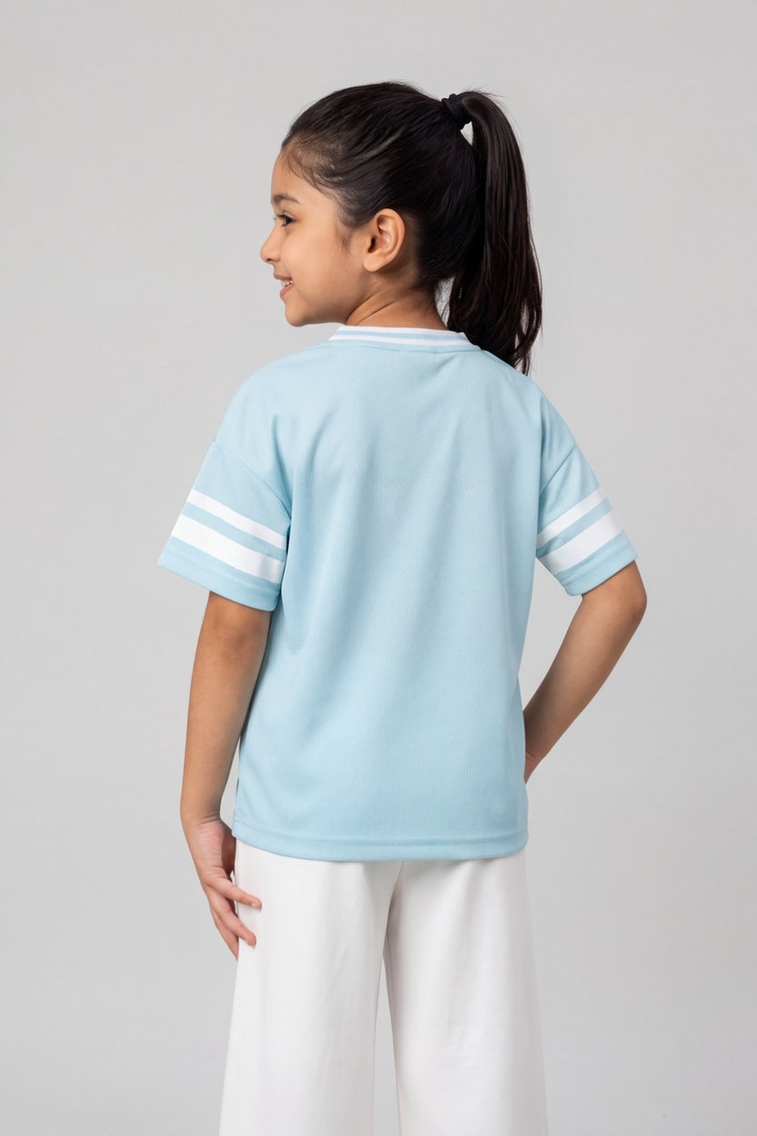 Tweens Girls Light Blue Stitch Graphic T-Shirt - Image 4