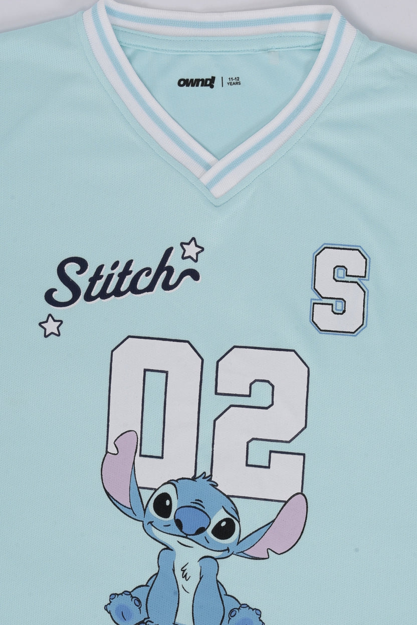 Tweens Girls Light Blue Stitch Graphic T-Shirt - Image 6