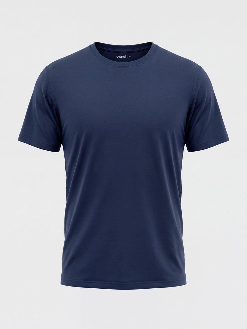 Mens Regular Fit Teal Solid T-Shirt - Image 7