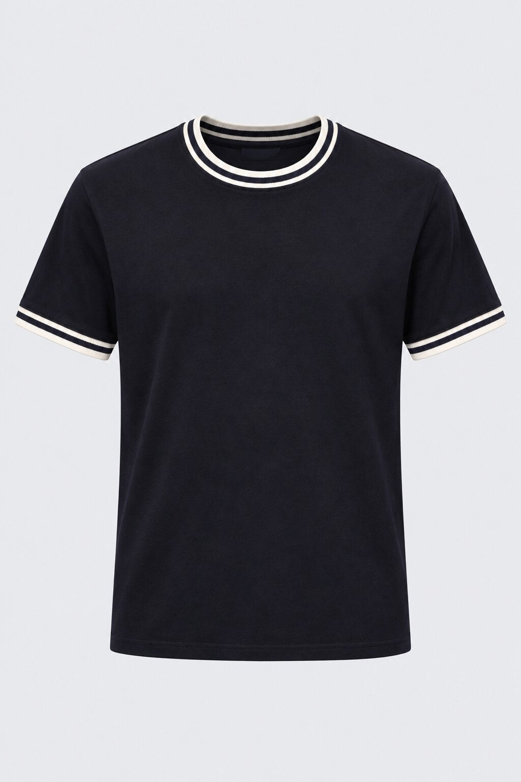 Mens Navy Contrast Trim T-Shirt - Image 7