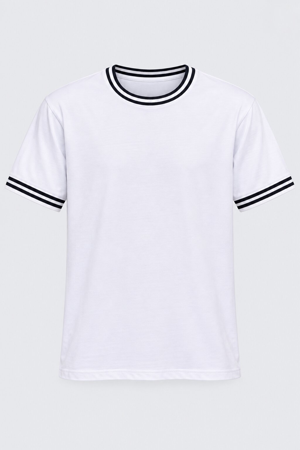 Mens White Contrast Trim T-Shirt - Image 7