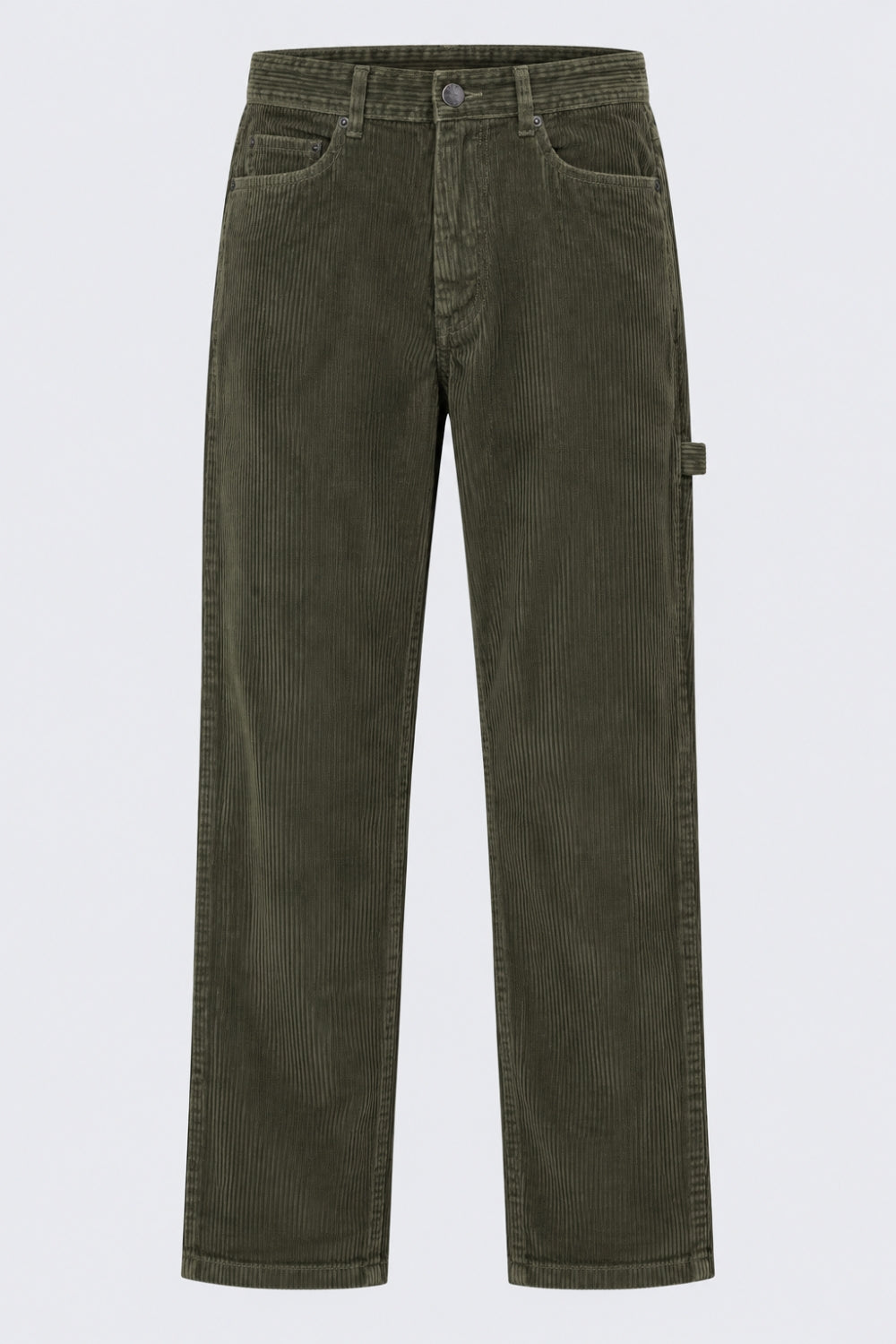 Mens Olive Relaxed Fit Corduroy Trouser - Image 7