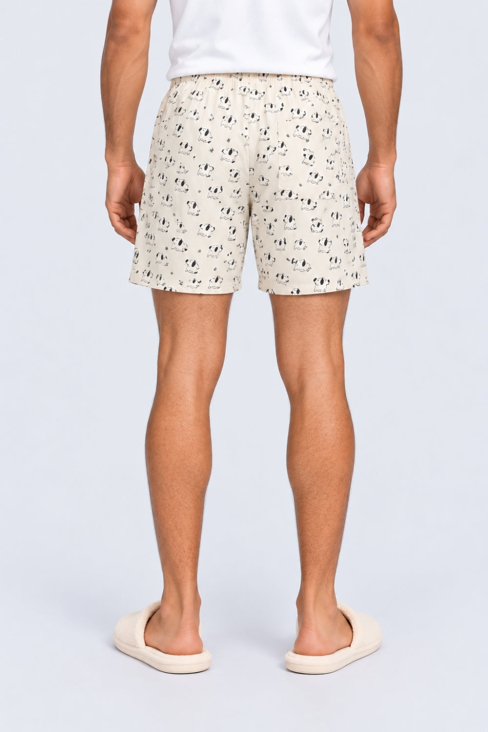 Mens Off White Printed Cotton Boxer - Image 5
