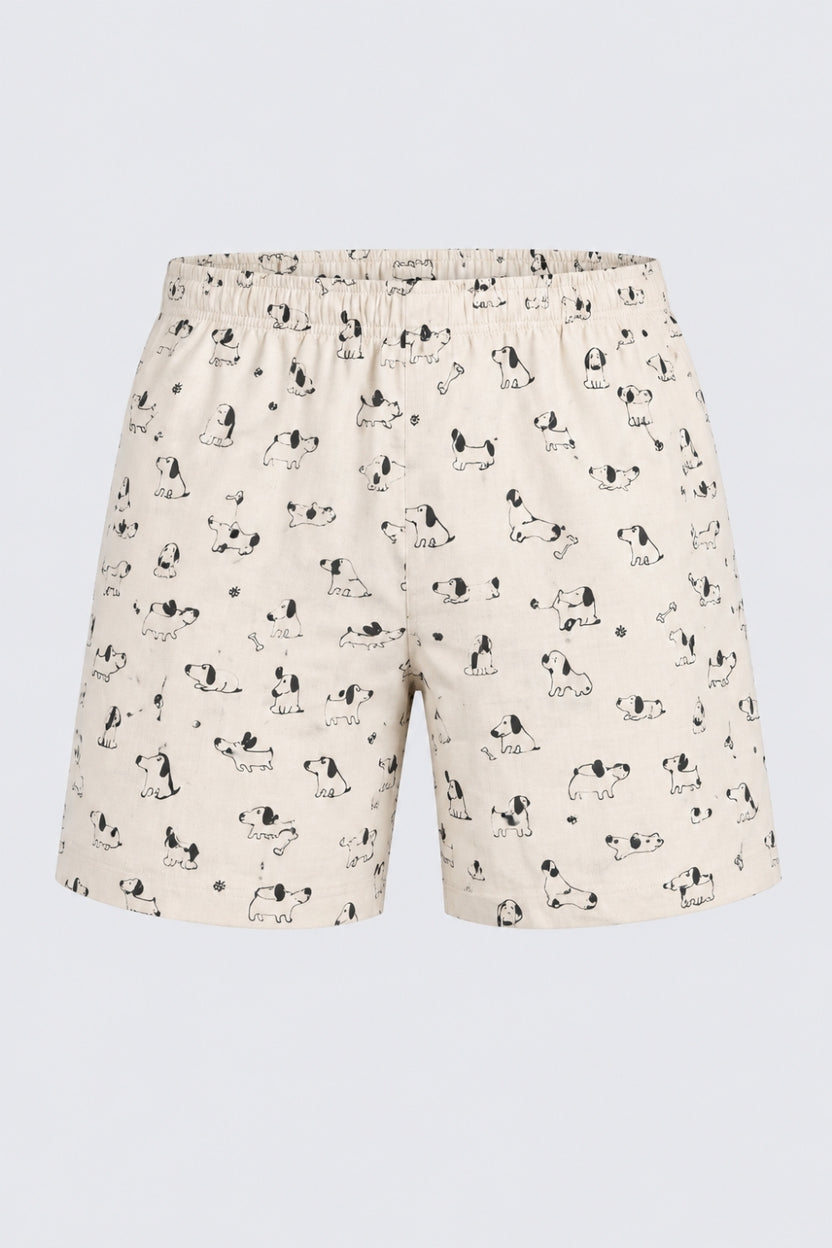 Mens Off White Printed Cotton Boxer - Image 7