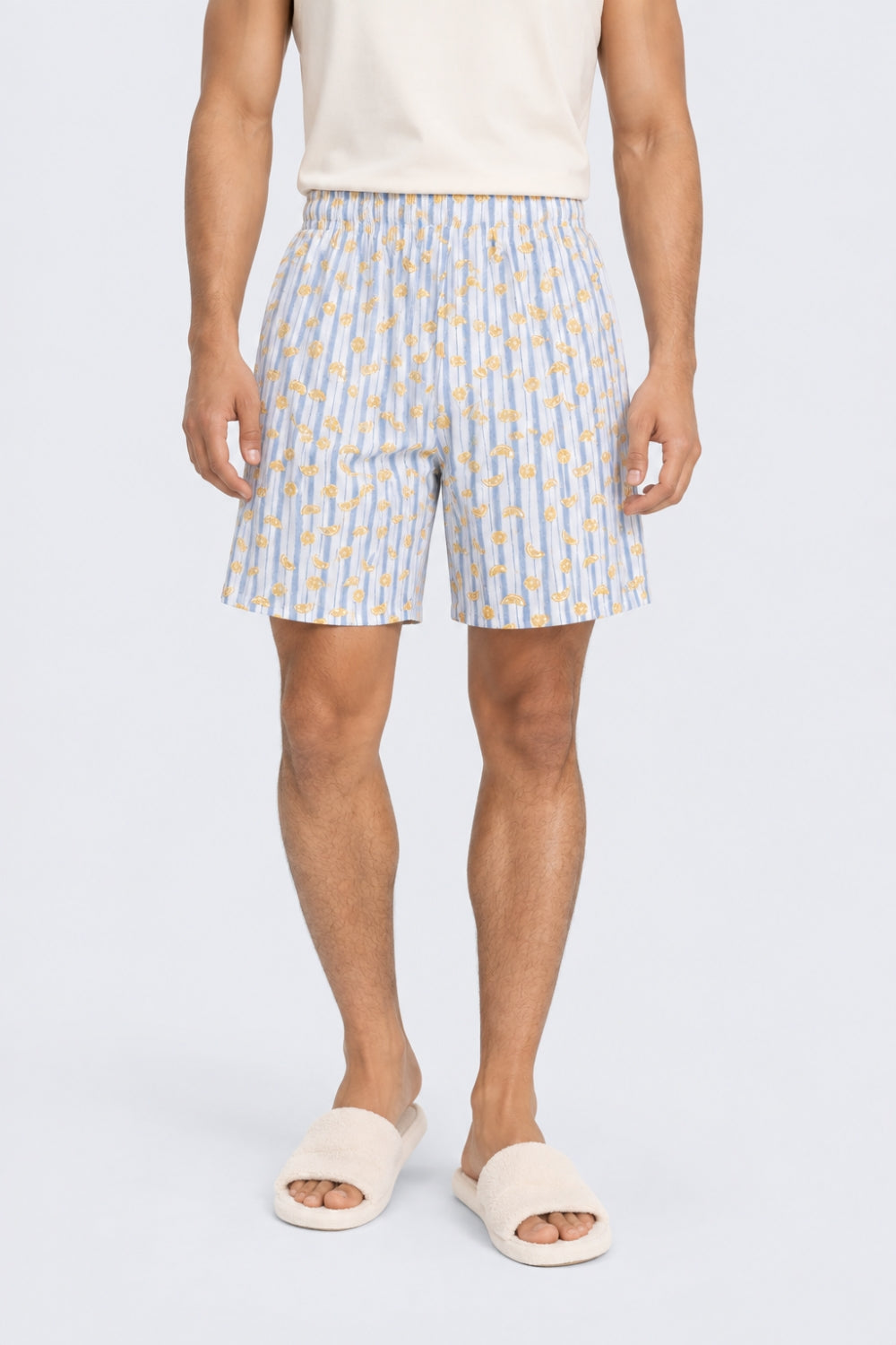Mens Light Blue Striped Printed Boxer - Image 2