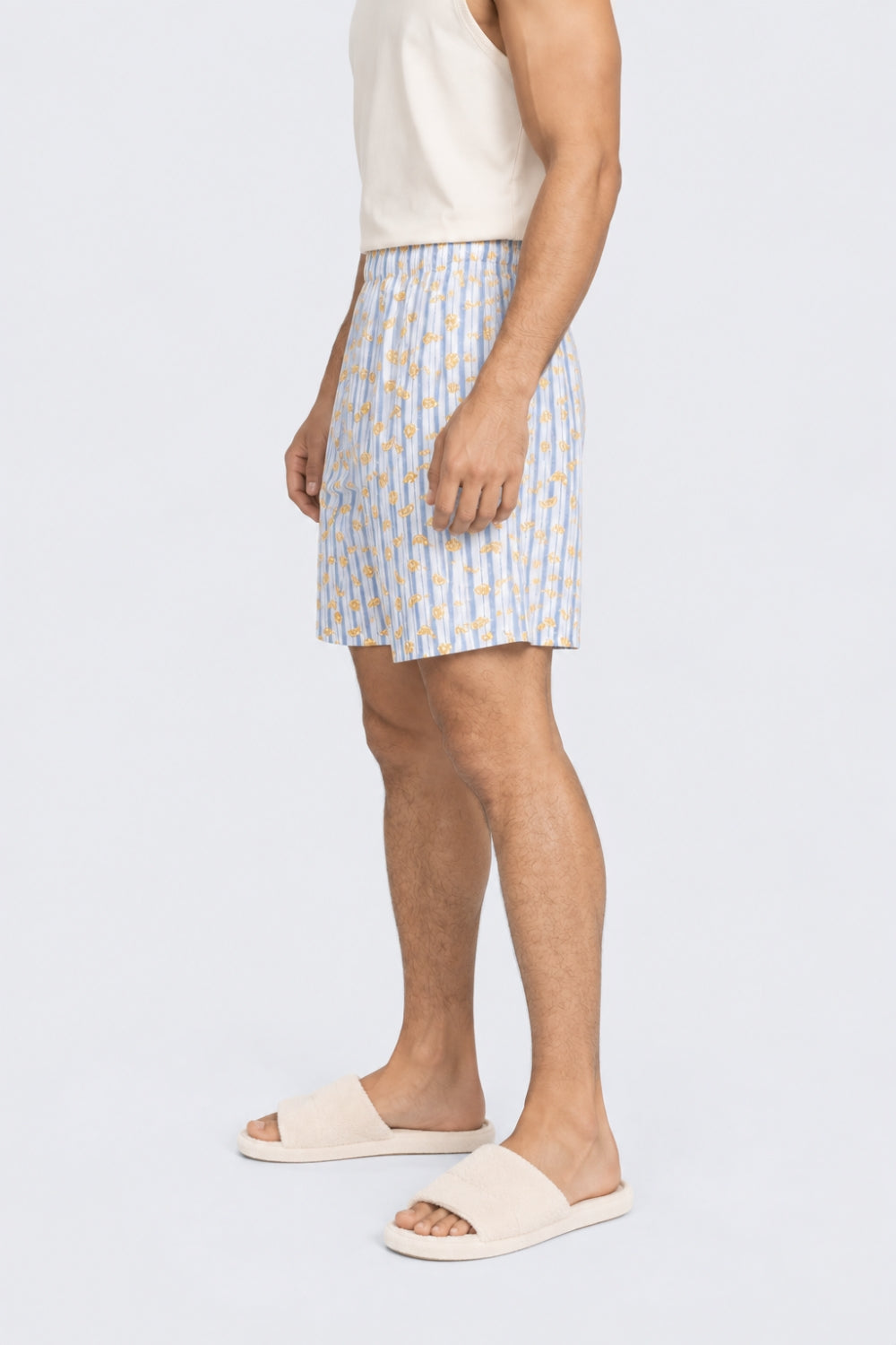 Mens Light Blue Striped Printed Boxer - Image 4