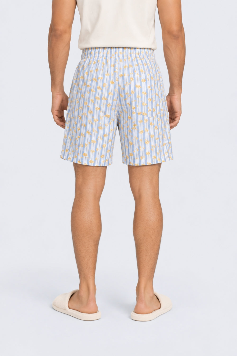 Mens Light Blue Striped Printed Boxer - Image 5